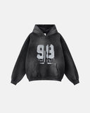 Graffiti Print Washed Fleece hoodie | Inflation Streetwear
