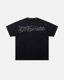 streetwear graphic tee with rhinestone design