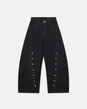 Button Detail Baggy Jeans| Inflation Streetwear