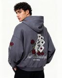 Poker Embroidery Boxy Hoodies | Inflation Streetwear