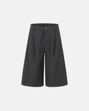 inflation pinstripe embroidered stud tailored shorts front view