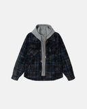 Retro Plaid Layered Hooded Padded Jacket | Inflation Streetwear