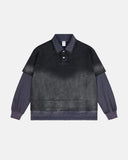 Retro Monkey Washed Layered Polo Shirt | Inflation Streetwear