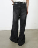 Black Monkey Washed Wide Leg Jeans | INFLATION Streetwear