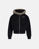 Cropped Faux Fur Zip Up Hoodies | Inflation Streetwear