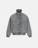 Acid Washed Fireman Clasp Denim Jacket | Inflation Streetwear