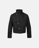 Cropped Asymmetric Button Denim Jacket | Inflation Streetwear