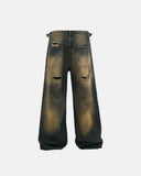 Dirty Wash Rhinestone Baggy Jeans | Inflation Streetwear