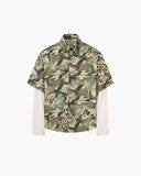 Camo Patchwork Double-Layer Shirt | Inflation Streetwear