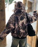 Leopard Embroidery Faux Fur Jacket | Inflation Streetwear