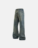 Acid Wash Beaded Studded Flared Baggy Jeans | Inflation Streetwear