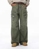 Garment Wash Ripped Cargo Pants | Inflation Streetwear