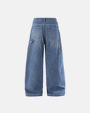 Splash Ink Print Straight Leg Denim Jeans | Inflation Streetwear