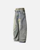 Double Waist Ripped Baggy Jeans | Inflation Streetwear