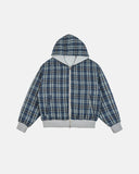 Reversible Plaid Cropped Hoodies | Inflation Streetwear