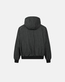 Faux Fur Pinstripe Padded Jacket | Inflation Streetwear