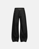 Cinch Back Raw Wide Leg Baggy Jeans | Inflation Streetwear