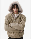Detachable Hooded Faux Fur Padded Jacket | Inflation Streetwear