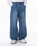 Splash Ink Print Straight Leg Denim Jeans | Inflation Streetwear