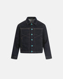 Cropped Raw Rivet Raw Denim Jacket | Inflation Streetwear