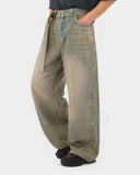 Beaded Studded Washed Baggy Jeans | INFLATION Streetwear