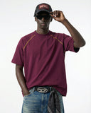 Contrast Color Stiching Stretch T-shirt | Inflation Streetwear