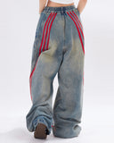 Washed Striped Baggy Jeans | Inflation Streetwear