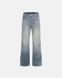 Acid Washed Stitching Flared Denim Jeans | Inflation Streetwear