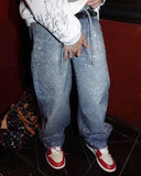 Full Rhinestone Baggy Jeans | Inflation Streetwear
