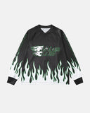 Flame Print Mesh Tees | Inflation Streetwear