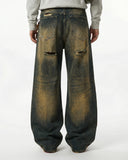 Dirty Wash Rhinestone Baggy Jeans | Inflation Streetwear
