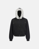 Faux Fur Collar Zip Up Hoodies | Inflation Streetwear