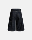 Cinch Back Buttons Up Cargo Jorts | Inflation Streetwear