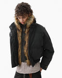Faux Fur Cropped Cotton Parkas | Infaltion Streetwear