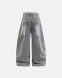 Spider Graphic Rhinestone Barrel Jeans | Inflation Streetewear