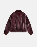 Embroidery Faux Leather Racing Jacket | Inflation Streetwear