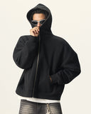 Black Full Fleece Zip Up Hoodies | Inflation Streetwear