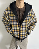 Yellow Plaid Reversible Zip-Up Hoodie | INFLATION Streetwear
