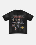 graphic print washed oversized t shirt