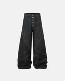 Stitching Button Up Baggy Jeans | Inflation Streetwear