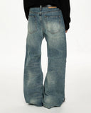 Acid Wash Beaded Studded Flared Baggy Jeans | Inflation Streetwear