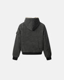 Faux Fur Lined Washed Hooded Jacket | Inflation Streetwear
