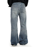 Acid Washed Stitching Flared Denim Jeans | Inflation Streetwear