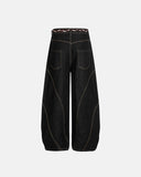 Acid Wash Stitching Baggy Jeans | Inflation Streetwear