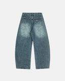 Acid Washed Star Embroidered Barrel Jeans | Inflation Streetwear