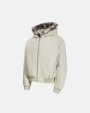 Faux Fur Lined Pearl-Embellished Hooded Jacket | Inflation Streetwear