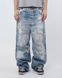 Layered Digital Print Baggy Jeans
