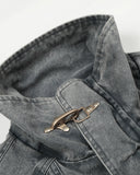 Acid Washed Fireman Clasp Denim Jacket | Inflation Streetwear