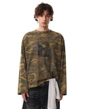 Distressed Camo Long Sleeve T-Shirt | Inflation Streetwear
