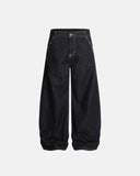 Turquoise Button Baggy Jeans | Inflation Streetwear